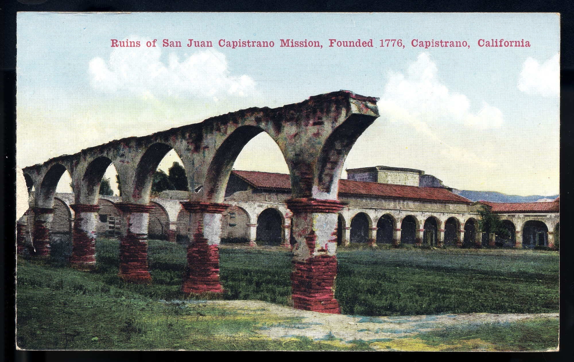 California Mission Colored Postcards 29 | California Missions Postcard 28 – Ruins of San Juan Capistrano Mission, Founded 1776, Capistrano, California. Van Ornum Colorprint Company. 1908-1921. NMAH 1986.0639.0488.