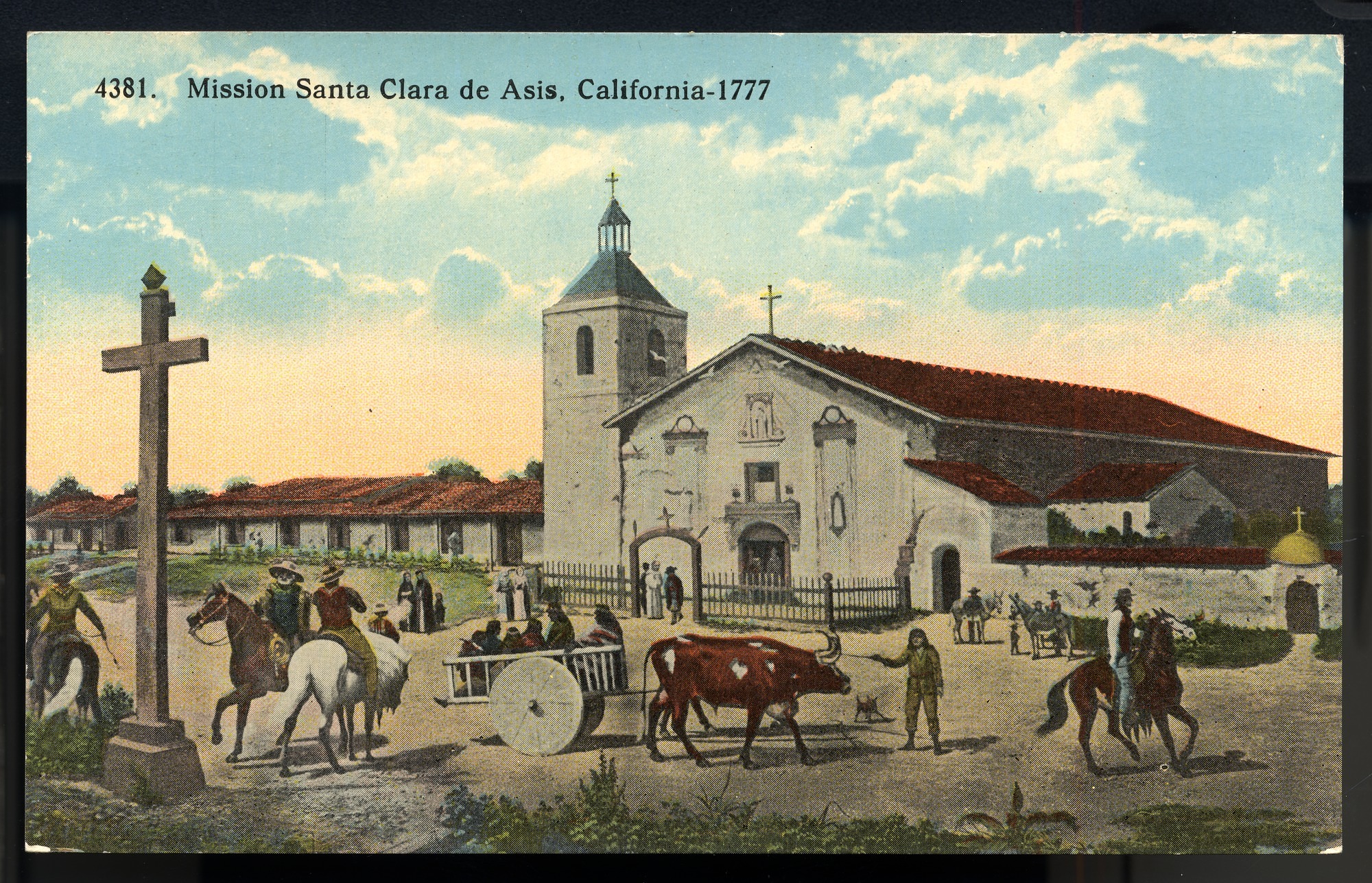 California Mission Colored Postcards 31 | California Missions Postcard 30 – Mission Santa Clara de Asis, California – 1777. I. L. Eno Company. Curt Teich Company. ca 1914. NMAH 1986.0639.0323.