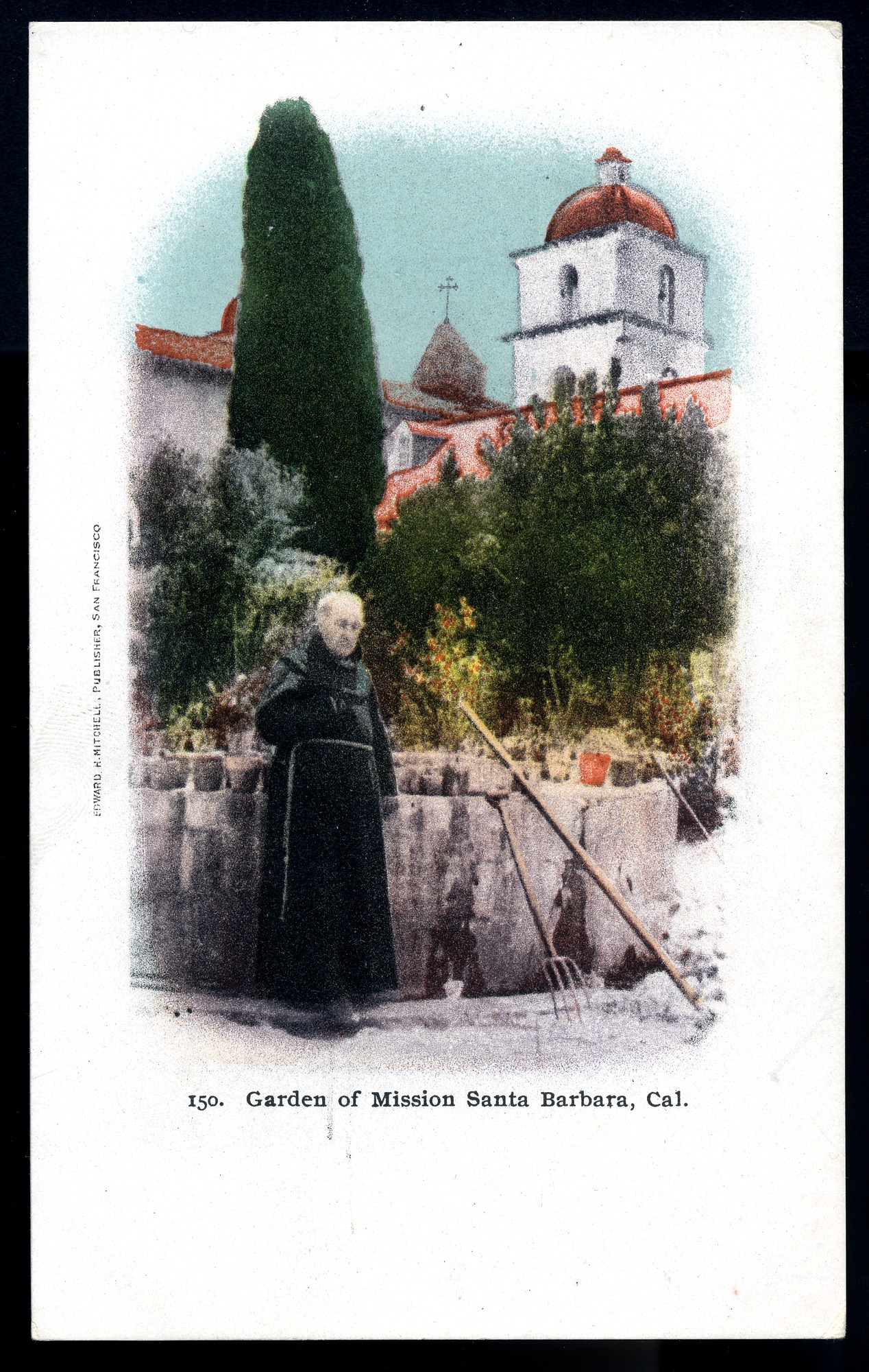 California Mission Colored Postcards 40 | California Missions Postcard 39 – Garden of Mission Santa Barbara, Cal. Edward H. Mitchell Company. ca 1900. NMAH GA.24880.016.