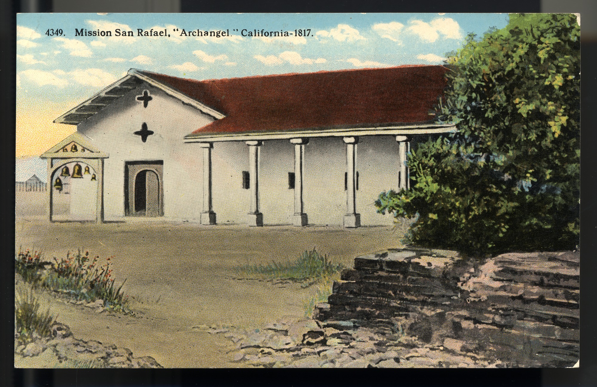 California Mission Colored Postcards 63 | California Missions Postcard 62 – Mission San Rafael, Arcangel. California - 1817. I. L. Eno Company. Curt Teich Company. ca 1914. NMAH 1986.0639.0316.