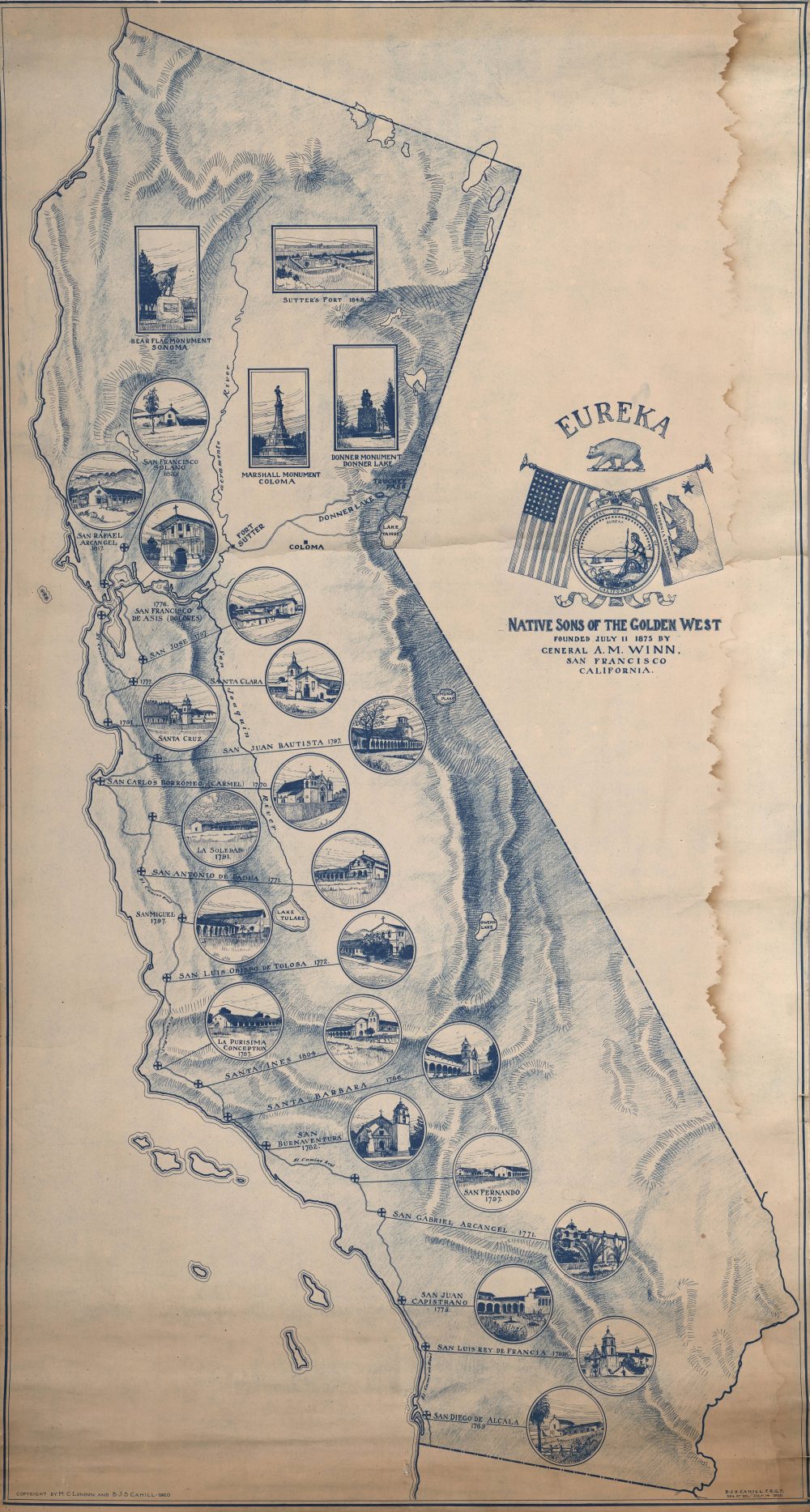 California Missions Maps 4 | California Missions (California) Eureka by The Native Sons of the Golden West