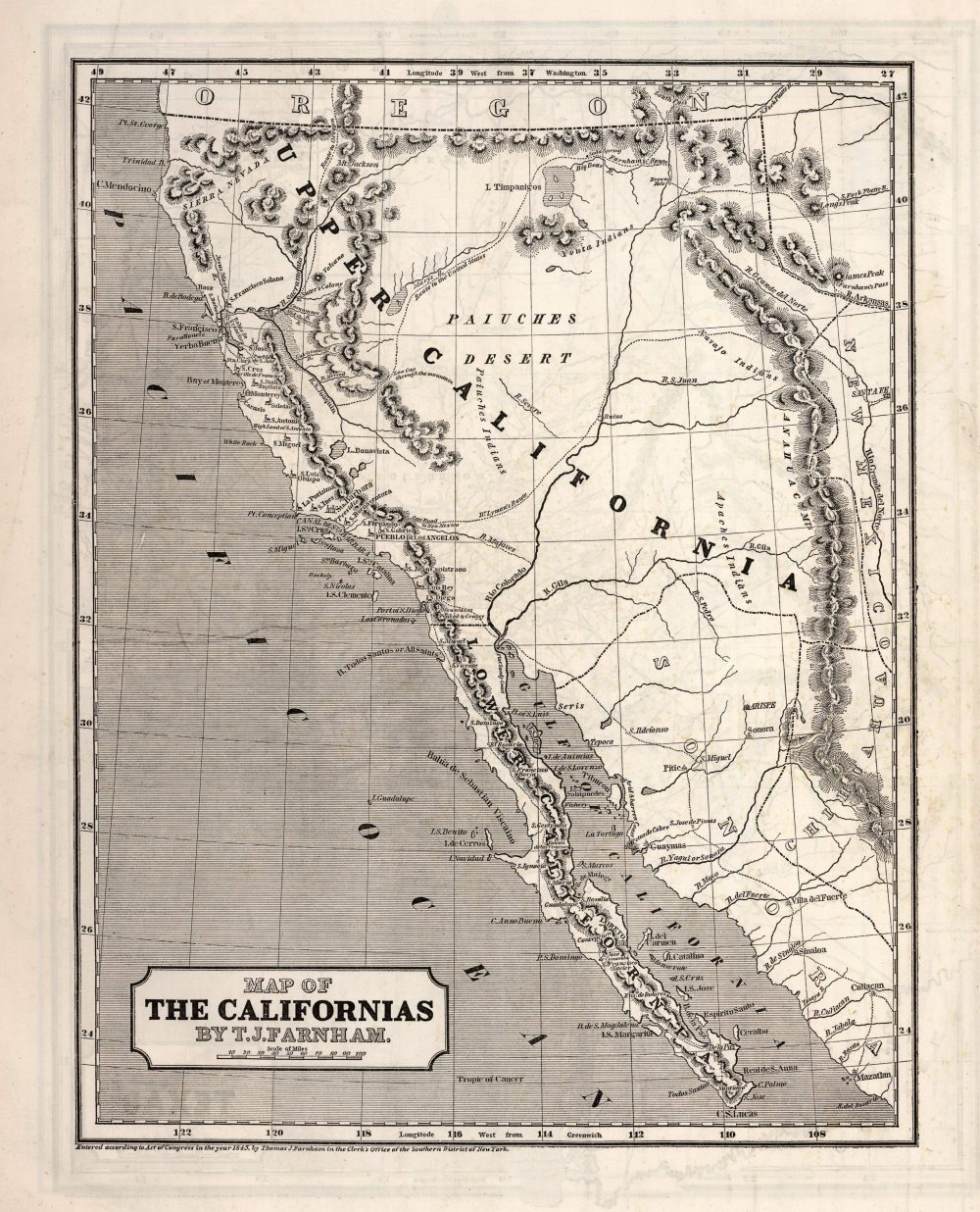 California Missions Maps 8 | California Missions Map of the Californias by Morse, Sidney E. and Breese, S.