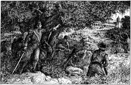 Dodge and Harmer's illustrations 13 | California Missions Battle in front of Mission Santa Barbara, February 22nd, 1824 - A. F. Harmer