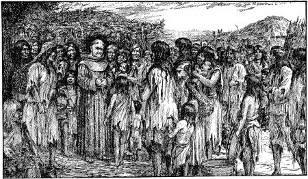 Dodge and Harmer's illustrations 30 | California Missions Under the Comisionado System IV. Father Narciso Durán Hearing the Complaints of the Neophytes, 1839 - A. F. Harmer