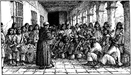Dodge and Harmer's illustrations 32 | California Missions Father Narciso Durán and his Musicians at Mission San José, 1833 - A. F. Harmer