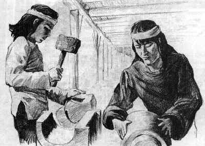 History of San Luis Obispo de Tolosa 6 | California Missions Native Indians at work in the Mission