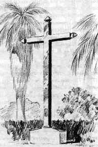 History of Santa Clara de Asís 5 | California Missions The restored original cross stands in front of the new church