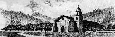 History of Santa Cruz 5 | California Missions Painting of the old Santa Cruz Mission