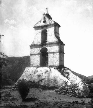 History of San Luis Rey de Francia 5 | California Missions Rear of the campanile of San Antonio de Pala Asistencia - ca. 1888-1903