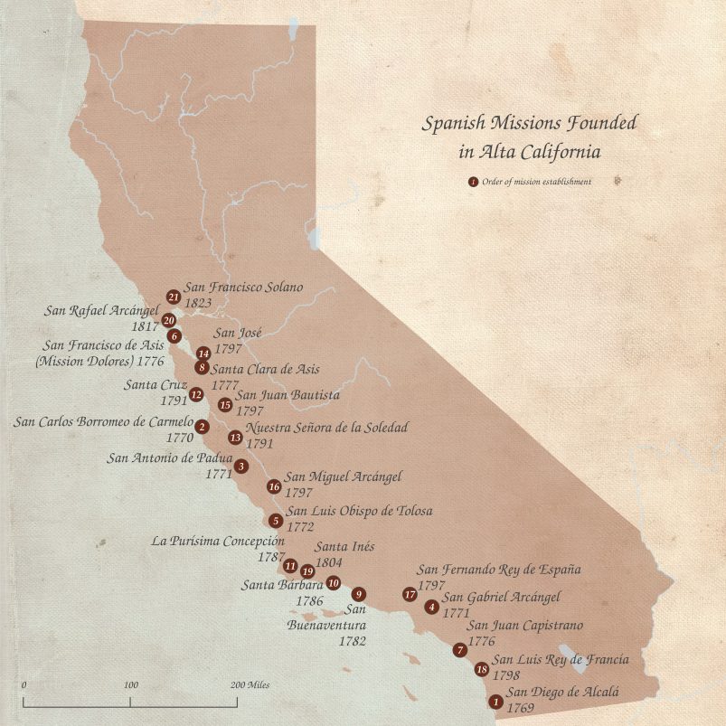 California Missions Timeline 2 | California Missions Spanish Missions Founded in Alta California